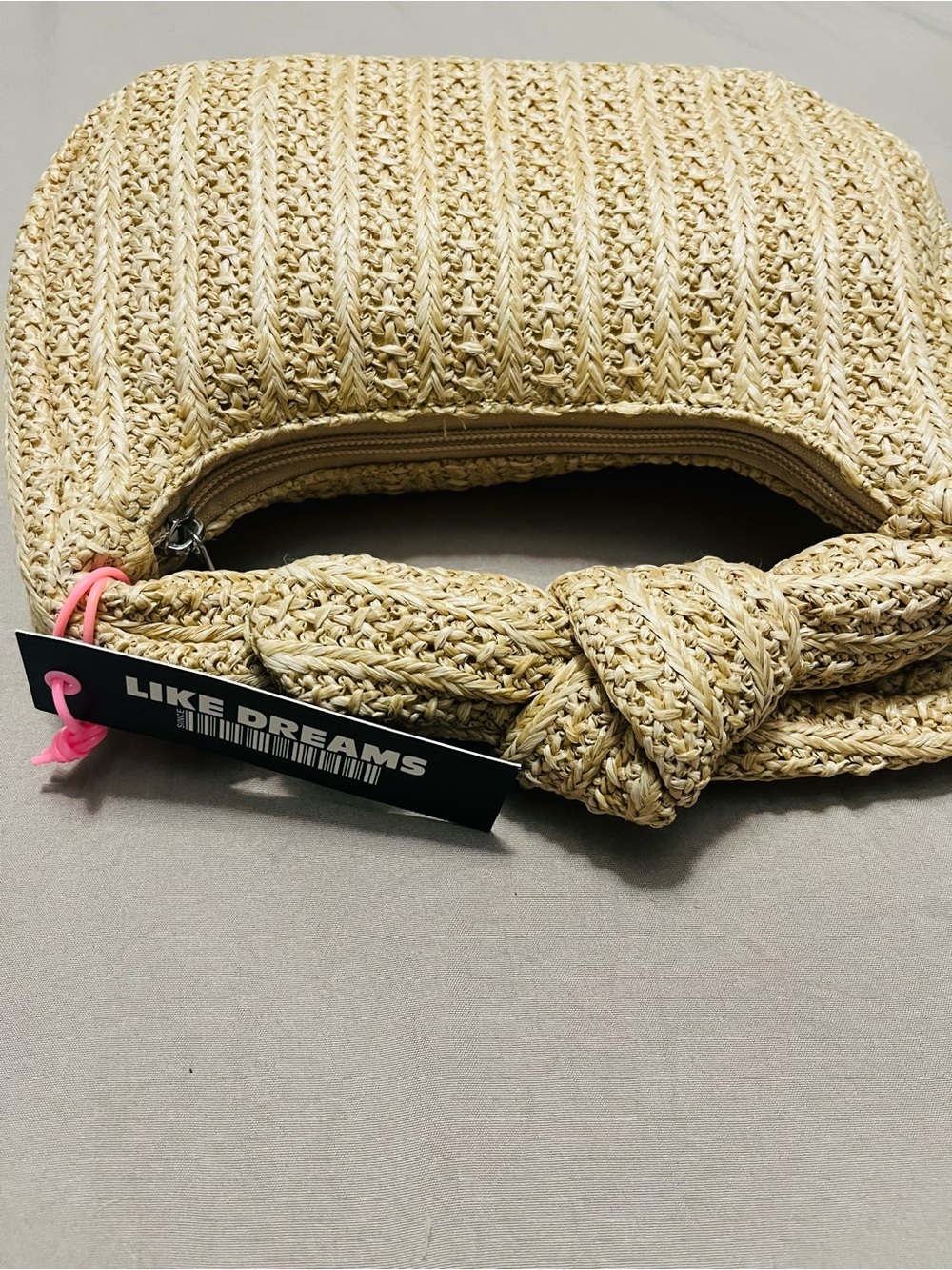 Knotted Straw Shoulder Bag in Natural - Picture 6 of 6